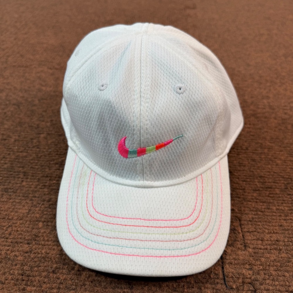A+ Nike Dri-FIT Toddler White Baseball Cap Multi-Color Swoosh 2922-001